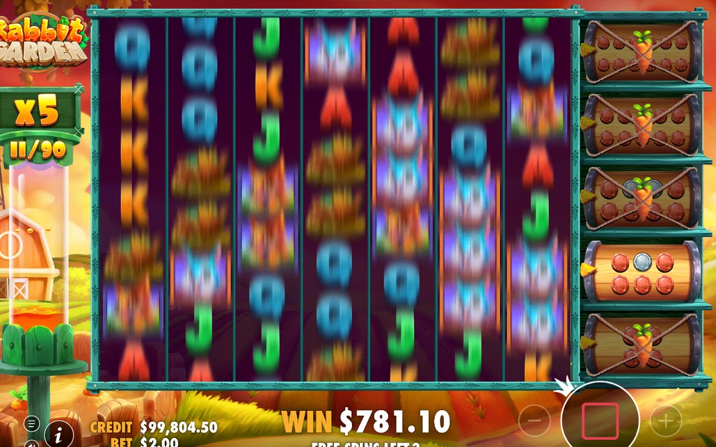 Série de Free Spins, multiplicateur et points de niveau