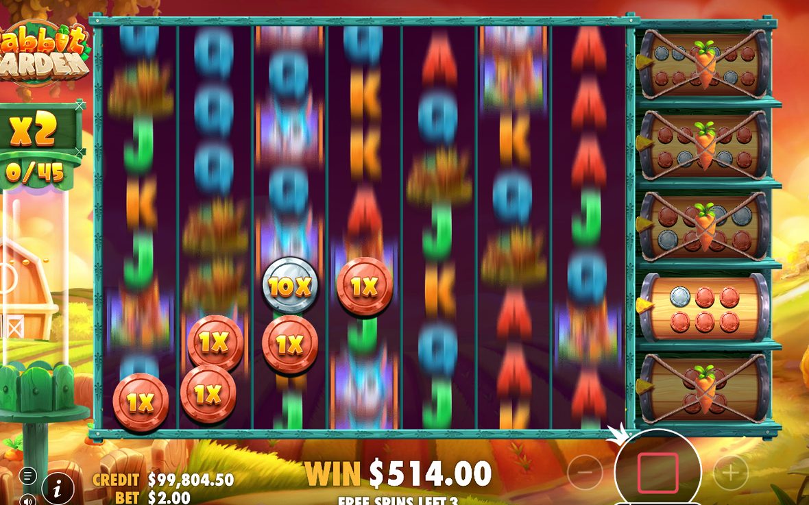 Écran des Free Spins, en cours de série